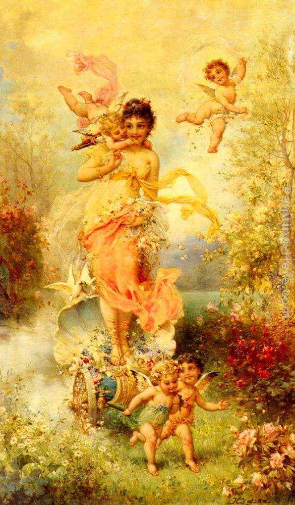 The Goddess Of Spring painting - Hans Zatzka The Goddess Of Spring art painting